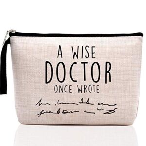 Hanamiya Na Doctor Gifts for Women, Thank You Appreciation Doctor Gifts. Funny Doctor Birthday Gifts, Christmas, Medical Graduation Gifts for Women Funny Makeup Bag-A Wise Doctor Once Wrote