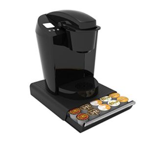 Mind Reader Single Serve Coffee Pod Drawer and Holder, 30 Capacity Coffee Station and Pod Capsule Storage Organizer, Pull Out Tray for Condiments, Coffee Accessories Black, 13.07″ L x 9.37″ W x 2.5″ H