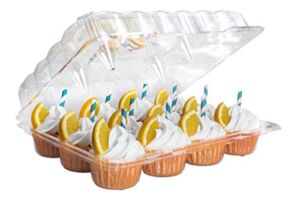 Katgely Dozen Cupcake Containers – Case of 100 – Cupcake Holder Carrier – BPA Free Clear Plastic