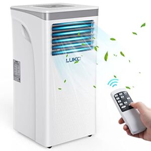 LUKO 3-in-1 Portable Air Conditioner 8,000 BTU,Dehumidifier,Fan for Rooms up to 300 sq ft,AC Unit Portable with Remote Control,Window Kits for Room, Office,Bedroom, White