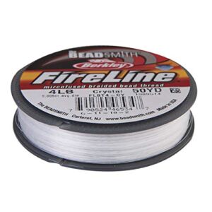 Beadsmith Fireline Braided Bead Thread, 4-Pound, 50 Yards (Crystal)