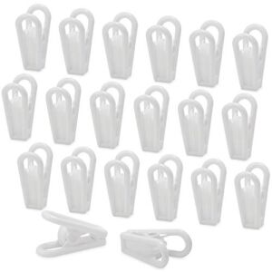 Lrophyte Chip Clips, Multi-Purpose Plastic Clips , Hanger Clips for Baby’s Flat Thin Clothes Hangers,Clothes Pin Easily Clip-On Shorts Closet Clips(20, White)