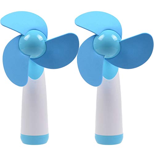 Ogrmar Mini Handheld Fan Personal Fan Battery Soft Foam Blades Powered for Home and Travel 2PC Blue (2) | The Storepaperoomates Retail Market - Fast Affordable Shopping