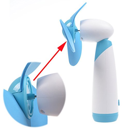 Ogrmar Mini Handheld Fan Personal Fan Battery Soft Foam Blades Powered for Home and Travel 2PC Blue (2) | The Storepaperoomates Retail Market - Fast Affordable Shopping