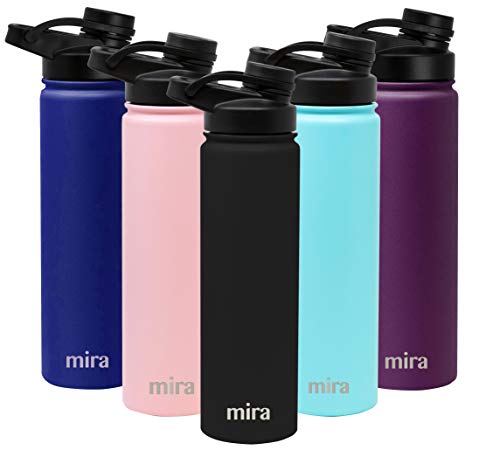 MIRA 24 oz Stainless Steel Water Bottle – Hydro Vacuum Insulated Metal Thermos Flask Keeps Cold for 24 Hours, Hot for 12 Hours – BPA-Free Spout Lid Cap – Black | The Storepaperoomates Retail Market - Fast Affordable Shopping