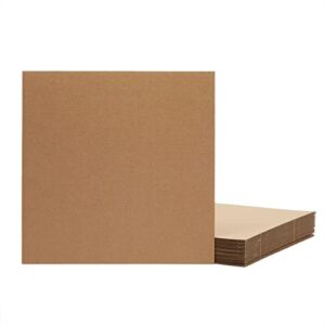 24 Pack Thick Corrugated Cardboard Sheets, Bulk Flat 12×12 Square Inserts for Packing, Mailing, DIY Crafts