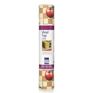 Magic Cover Vinyl Top Non-Adhesive Shelf Liner 12-inch 5-feet Apple Check Pack of 6 Multi Color