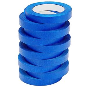 LICHAMP 10 Pack Blue Painters Tape 3/4 inch, Blue Masking Tape Bulk Multi Pack, 0.75 inch x 55 Yards x 10 Rolls (550 Total Yards)