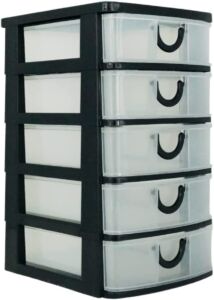 Massca Plastic Storage Drawers – Plastic Storage Bins with Drawers for Arts and Crafts, Small Tools, Sewing Accessories, Stationary, and Hardware, Compact Space Saving Small Plastic Drawers