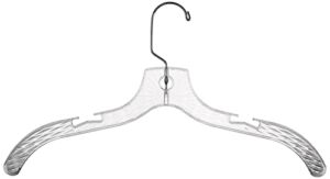 12 Pack – Heavy Weight 17″ Clear Crystal Plastic Cloth Hangers – 12 Pack Suit or Coat Swivel Hook Hanger (Clear Hanger)