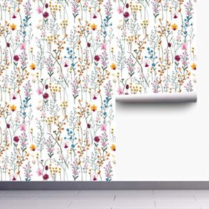 Taogift Peel and Stick Decorative Colorful Floral Contact Paper Shelf Liner for Cabinets Dresser Drawer Furniture Window Wall Paper Sticker 17.7×117 Inches