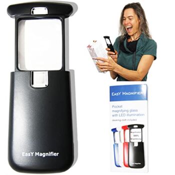 EasY Magnifier Small Pocket Magnifying Glass 3X with LED Light For Reading Fine Print; Mini Lighted Hand Held Acryl Lens; Read Lables In Stores; Magnify Glasses For Close Work;Helpful Gift For Seniors | The Storepaperoomates Retail Market - Fast Affordable Shopping