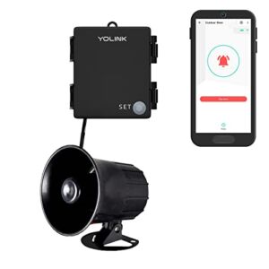 YoLink Outdoor Security Siren & Smart Alarm Controller Kit – Loud 110 dB, Wireless, Battery-Powered, 1/4 Mile Range, Android-iOS App, Alexa, Google, IFTTT, Home Assistant, Hub Required!