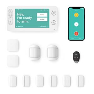 Cove – 12 Piece Home Security Alarm System Kit – Wireless – 24/7 Professional Monitoring – No Contracts – Smart Phone Control – Touch Screen Panel – Compatible with Google Assistant and Alexa