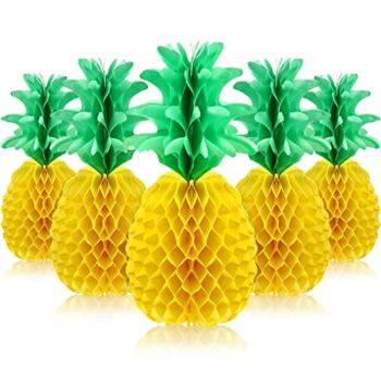 6 Pieces 14 Inch Pineapple Honeycomb Centerpieces Tissue Paper Pineapple Table Hanging Decorations for Tropical Luau Hawaiian Jungle Party | The Storepaperoomates Retail Market - Fast Affordable Shopping