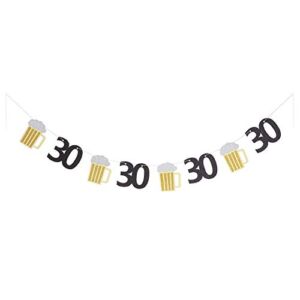 Beer Birthday Banner Cheers to 30 Years Paper Graland 30th Birthday Age Party Decorations