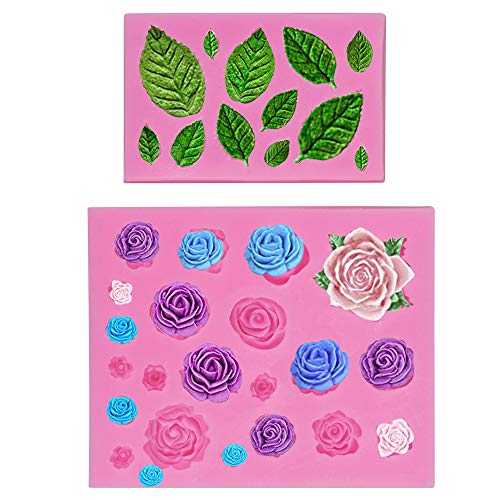 Mity rain Roses Collection Fondant Mold-Rose Flower and Leaves Shapes Silicone Mold for Sugarcraft Cake Decoration, Cupcake Topper, Polymer Clay, Candy, Chocolate, Soap Wax Making Crafting Projects | The Storepaperoomates Retail Market - Fast Affordable Shopping