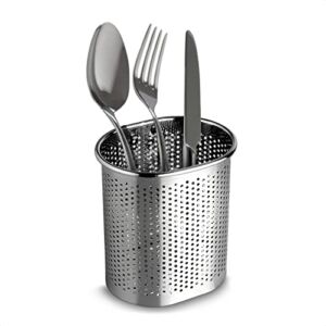 Chopsticks Holder Dishwasher Cutlery Rack – Oval Cutlery Drainer Basket for Kitchen Sink Dishwasher Rack – Stainless Steel Utensil Container for Dishwasher – Cutlery Caddy Silverware Drying Rack