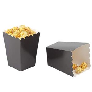 Black Popcorn Boxes Cardboard Container For Party Supplies,Pack of 36