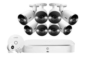 Lorex 4K Security Camera System, IP Indoor/Outdoor Wired NVR Ultra HD POE Metal Bullet Cameras and Smart Sensor Starter Kit, Active Deterrence Video Surveillance, 2TB 8 Channel NVR, 8 Cameras