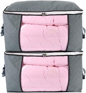 combocube Jumbo Zippered Storage Bag for Closet King Comforter, pillow, quilt, bedding, Clothes, Blanket Organizers with Large Clear Window & Carry Handles Space Saver