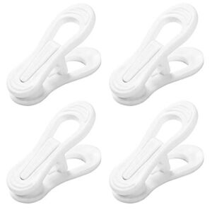 otylzto 20 Pcs Multi-Purpose Plastic Clips for Hangers, White Plastic Clips for Plastic Clothes Hangers,Standard Plastic Hanger