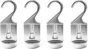 Cooks Standard Hooks, 4 Pack Aluminum Ceiling Hooks for Pot Rack, 30 lbs Max Load Heavy Duty Kitchen Hooks Hanger , Waterproof and Oilproof Moveable Hooks Organize for Kitchen-Silver