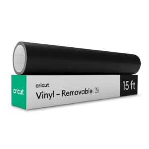 Cricut Premium Removable Vinyl (12 in × 15 ft), No-Residue Easy Removal up to 2 Years, Perfect for Indoor-Outdoor DIY Projects & Removable Decals, Compatible with Cricut Machines, Black