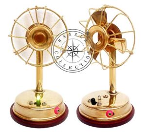 Hanzla Collection Vintage Fully Brass Electric Fan 3 blades Collectible Working Table Fan