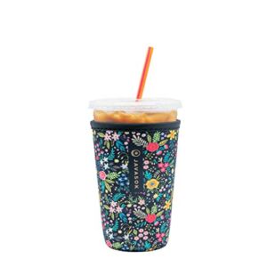 Sok It Java Sok Reusable Neoprene Insulator Sleeve for Iced Coffee Cups (English Garden Picnic, Medium: 24 – 28oz)