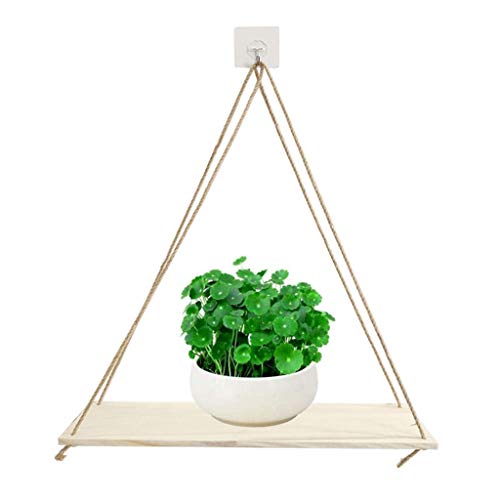homozy Generic Nordic Mounted Shelves Plant Pot Hanging Shelves with Rope Home Decor, L-Wooden | The Storepaperoomates Retail Market - Fast Affordable Shopping