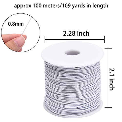 Livder 0.8 mm Elastic String Cord Thread Cords for Jewelry Making Bracelets Beading, 109 Yards, White | The Storepaperoomates Retail Market - Fast Affordable Shopping