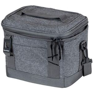 CleverMade Collapsible Soft Cooler Bag -Tote – Insulated 6 Can Leakproof Small Cooler Box with Bottle Opener and Shoulder Strap for Lunch, Beach, and Picnic – Grey
