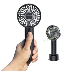 Super Small Portable Handheld Electric Fan Personal USB Rechargeable Battery Operated, Stroller/Desk Table Hands Free Mini Fan, Big Capacity Powerful Cooler Fan, Pocket Size for Outdoor Travel Camping