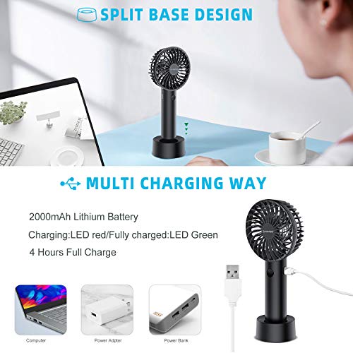 Super Small Portable Handheld Electric Fan Personal USB Rechargeable Battery Operated, Stroller/Desk Table Hands Free Mini Fan, Big Capacity Powerful Cooler Fan, Pocket Size for Outdoor Travel Camping | The Storepaperoomates Retail Market - Fast Affordable Shopping