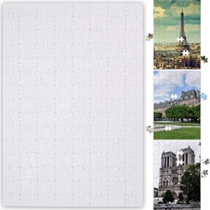Skylety 12 Pieces Blank Jigsaw Puzzles-120 Pieces Sublimation A4 DIY Puzzle Thermal Transfer Puzzle Heat Press Transfer Crafts for Photo Printing Crafts Handmade