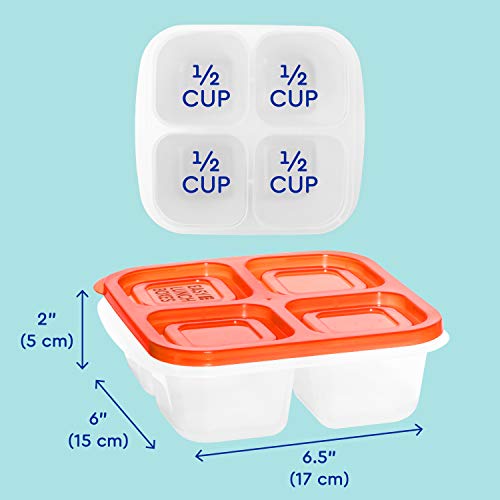 EasyLunchboxes® – Bento Snack Boxes – Reusable 4-Compartment Food Containers for School, Work and Travel, Set of 4, Classic | The Storepaperoomates Retail Market - Fast Affordable Shopping