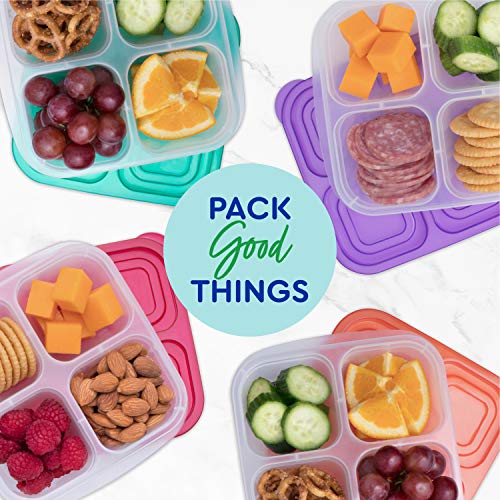 EasyLunchboxes® – Bento Snack Boxes – Reusable 4-Compartment Food Containers for School, Work and Travel, Set of 4, Classic | The Storepaperoomates Retail Market - Fast Affordable Shopping