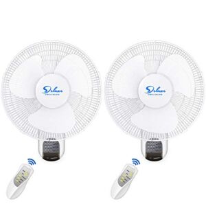 Simple Deluxe 16 Inch Adjustable Tilt, Household Oscillating Quiet for Home, Shop and Office, 90 Degree, 3 Speed Settings, ETL Certified, 1 Pack, White Wall Mount Fan, Digital Fan-1st Generation
