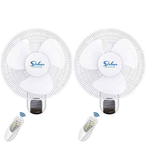 Simple Deluxe 16 Inch Adjustable Tilt, Household Oscillating Quiet for Home, Shop and Office, 90 Degree, 3 Speed Settings, ETL Certified, 1 Pack, White Wall Mount Fan, Digital Fan-1st Generation | The Storepaperoomates Retail Market - Fast Affordable Shopping