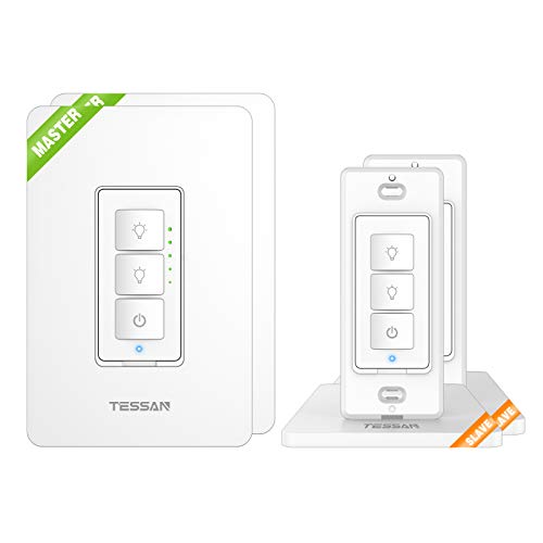 3 Way WiFi Smart Dimmer Switch, TESSAN Three Way Dimmable Light Switch, 2 Master and 2 Add on Slave Dimmer, Work with Alexa, Google Home, Smart Life App, Neutral Wire Required, Schedule Timer Dimmers | The Storepaperoomates Retail Market - Fast Affordable Shopping