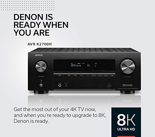 Denon AVR-X2700H 8K Ultra HD 7.2 Channel (95 Watt X 7) AV Receiver 2020 Model – Built for Gaming, Music Streaming, 3D Audio & Video, Alexa + HEOS (Discontinued by Manufacturer) | The Storepaperoomates Retail Market - Fast Affordable Shopping