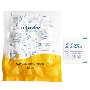wisedry 300CC (100 Packets, 10 packs of 10) Food Grade Oxygen Absorbers for Long Term Food Storage, Keep Food Fresh O2 Absorbers Packets for Wheat Oats Flour and Freeze Dried Foods