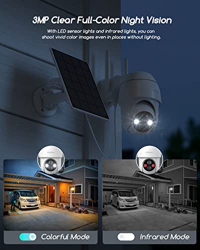 Security Camera Outdoor, 360° PTZ Security Cameras Wireless Outdoor Solar Powered, 2.4G Wireless WiFi Cameras for Home Security, 2K Night Vision, PIR Detection, 2 Way Audio,IP66,SD/Cloud Storage | The Storepaperoomates Retail Market - Fast Affordable Shopping
