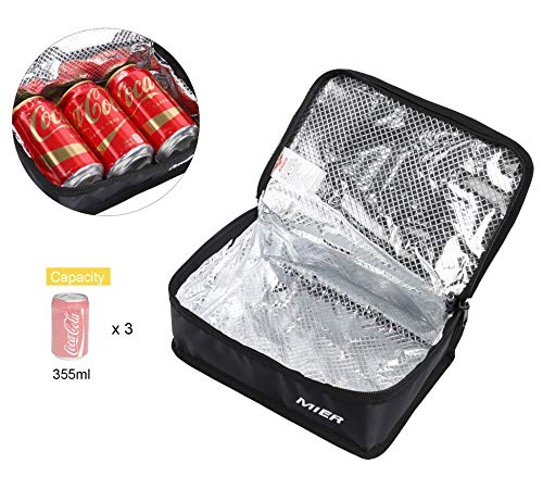 MIER Portable Thermal Insulated Cooler Bag Mini Lunch Bag for Kids, Black | The Storepaperoomates Retail Market - Fast Affordable Shopping