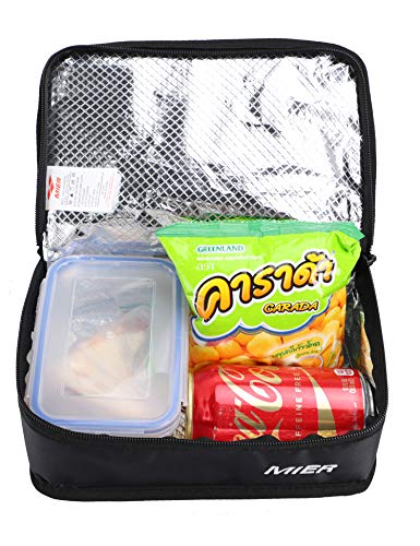 MIER Portable Thermal Insulated Cooler Bag Mini Lunch Bag for Kids, Black | The Storepaperoomates Retail Market - Fast Affordable Shopping