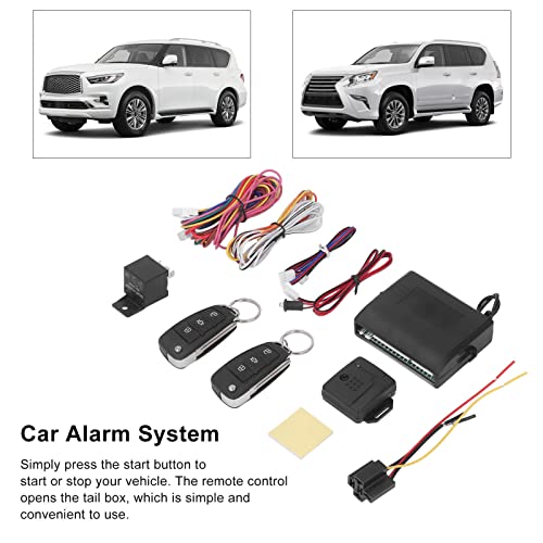 Aramox Car Alarm Kit, DC12V Keyless Entry Car Alarm System Remote Engine Start Stop Kit Security Anti Theft Universal for Petrol Cars | The Storepaperoomates Retail Market - Fast Affordable Shopping