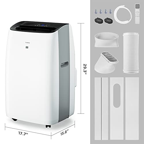 TURBRO Greenland 14,000 BTU Portable Air Conditioner and Heater, Dehumidifier and Fan, 4-in-1 Floor AC Unit for Rooms up to 600 Sq Ft, UV-C Light, Sleep Mode, Timer, Remote Included (10,000 BTU SACC) | The Storepaperoomates Retail Market - Fast Affordable Shopping