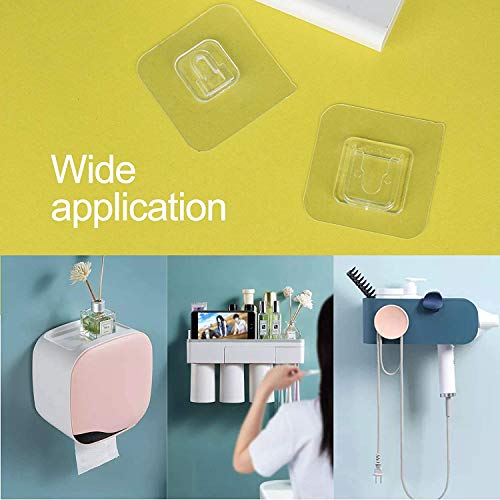 Double Sided Adhesive Hooks|20 Pack Double Sided Wall Hook+4 Pack Wall Hanger Holder|13.2lb(Max) | Wall Hooks for Hanging, Self Adhesive Hooks for Bathroom Kitchen Office Hanging | The Storepaperoomates Retail Market - Fast Affordable Shopping