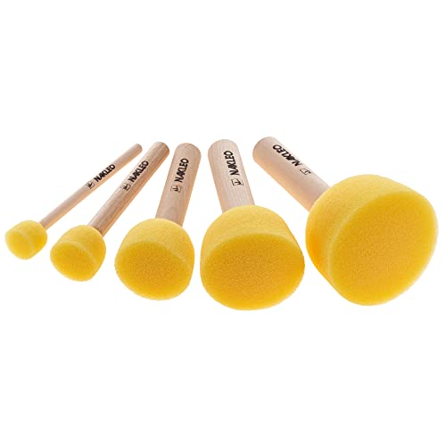 5 PCs Foam Stencil Stippling Brush // Sponge Stippler // Wooden Handle // Paint // Craft // Stenciling | The Storepaperoomates Retail Market - Fast Affordable Shopping